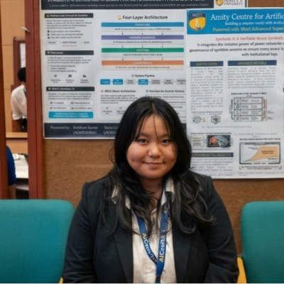 Sania Gurung at an AI project exhibition